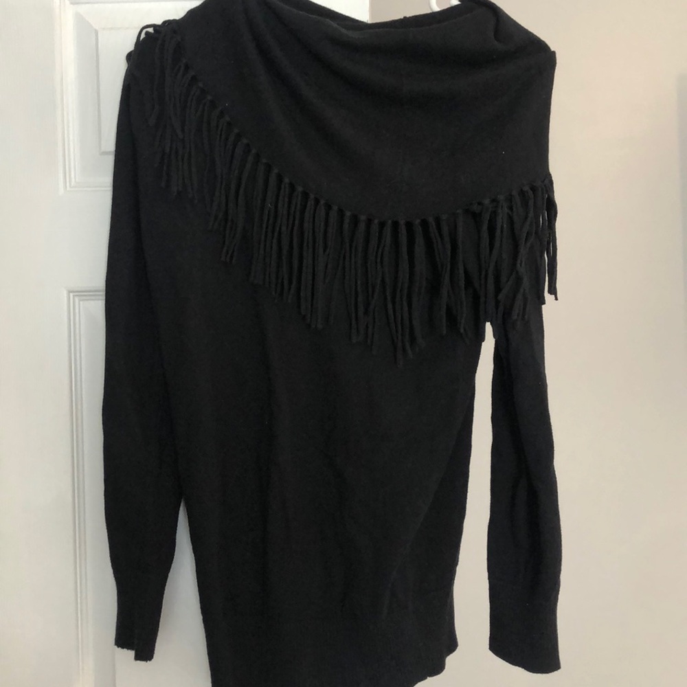 Black Michael cors sweater with fringe neck